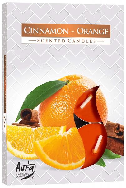 Bispol Aura Duft-Teelichter Cinnamon-Orange 6er