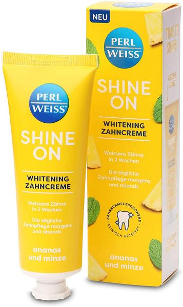 PERLWEISS Shine On Whitening Zahncreme Ananas und Minze 75 ml