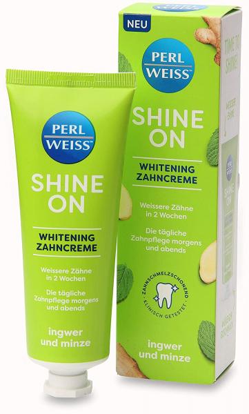 PERLWEISS Shine On Whitening Zahncreme Ingwer und Minze 75 ml
