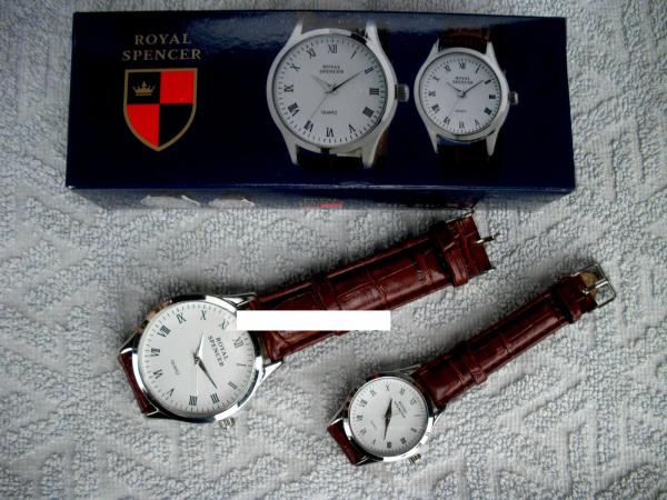 Royal Spencer Partneruhren Quartzwerk Lederband braun