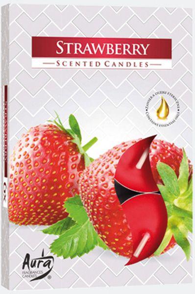 BISPOL Duft-Teelichte Strawberry 6 Stück