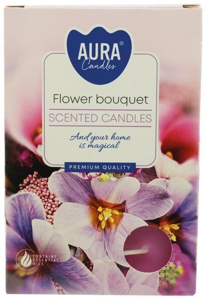 Bispol Aura Candles Duft-Teelichte Flower bouqet 6er